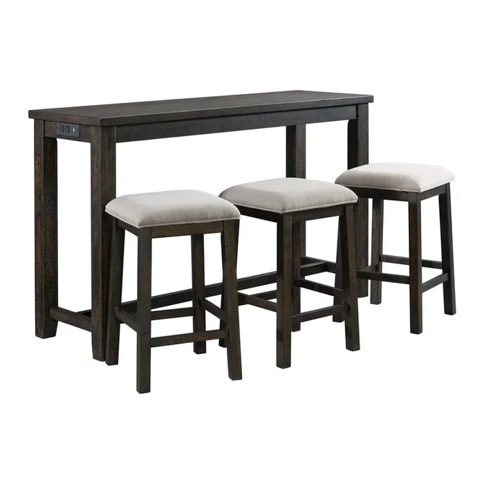Elements International Stone 4 pc Counter Height Dinette