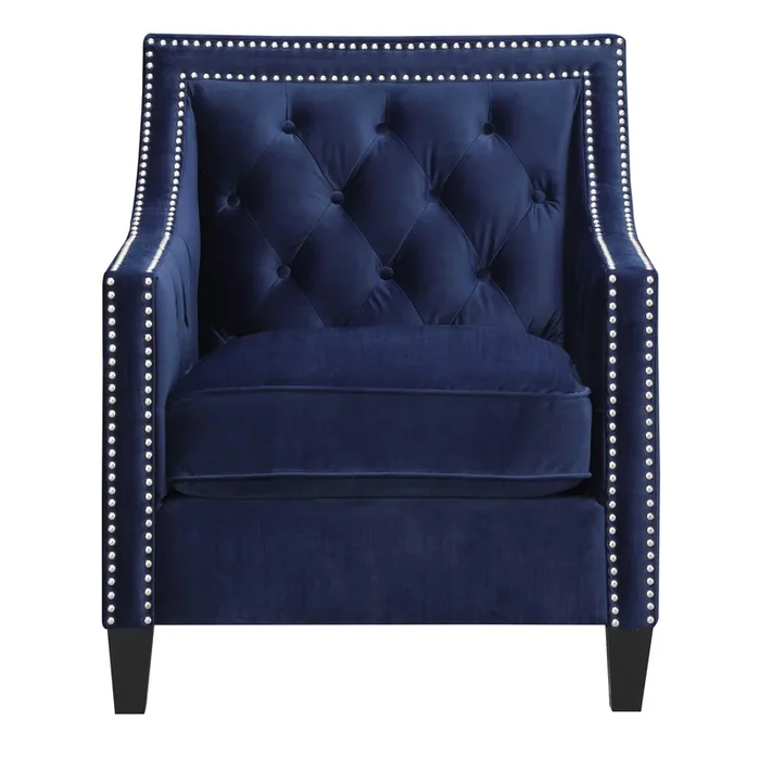 Elements International Tiffany UTF286100CA Accent Chair – Broadway Navy