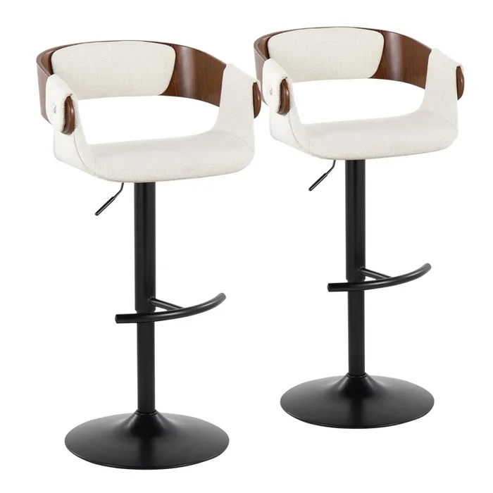 Elisa – Adjustable Barstool (Set of 2) – Black Base