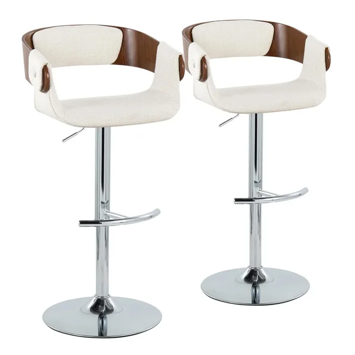 Elisa – Adjustable Barstool (Set of 2) – Chrome Base
