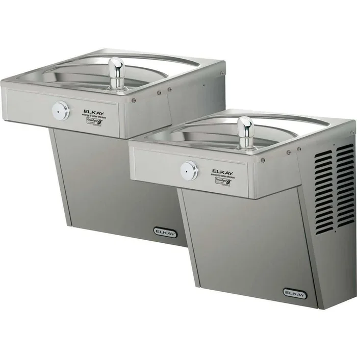 Elkay Cooler Wall Mount Bi-Level GreenSpec ADA, Vandal-Resistant Filtered Refrigerated Stainless LVRCGRNTL8C