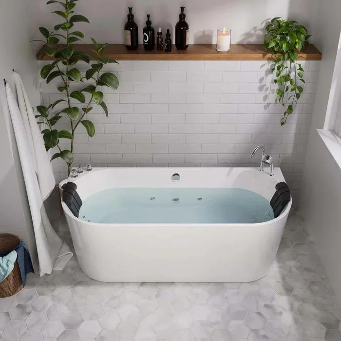 Empava 67″ Freestanding Whirlpool Bathtub with Faucet, EMPV-67AIS07
