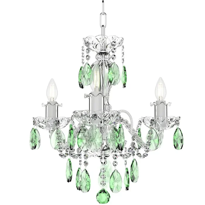 Empire Style 3 Light Authentic Bohemian Crystal Chandelier (Green)