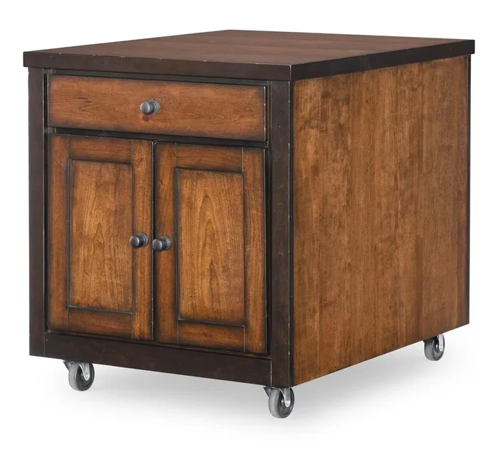 Fenmore – Kitchen Island Cart – Mocha And Distressed Cherry