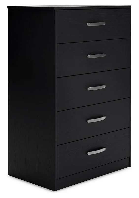 Finch – Five Drawer Chest – 46″ Height – Black