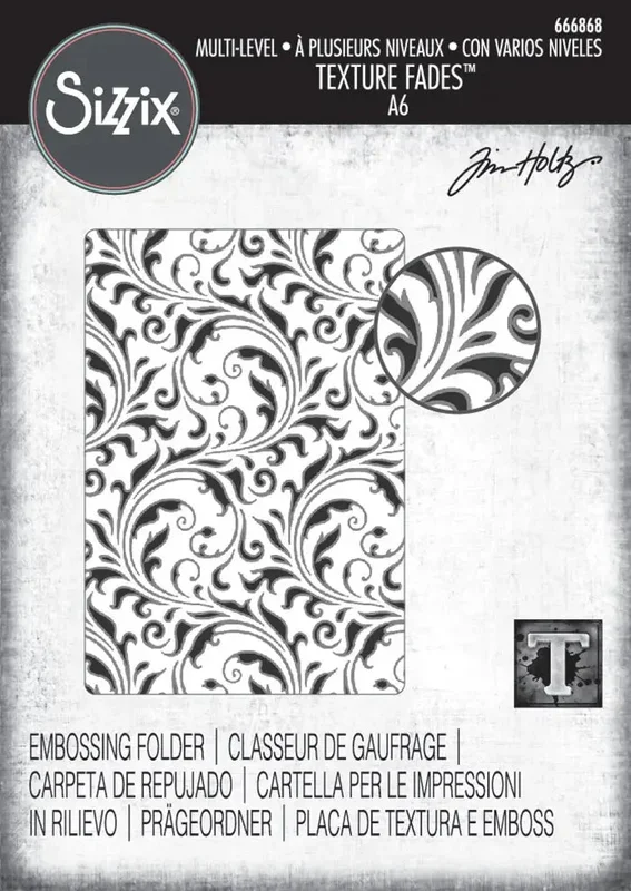 Flourish Multi Level Textured Impressions Embossing Folder – Back from