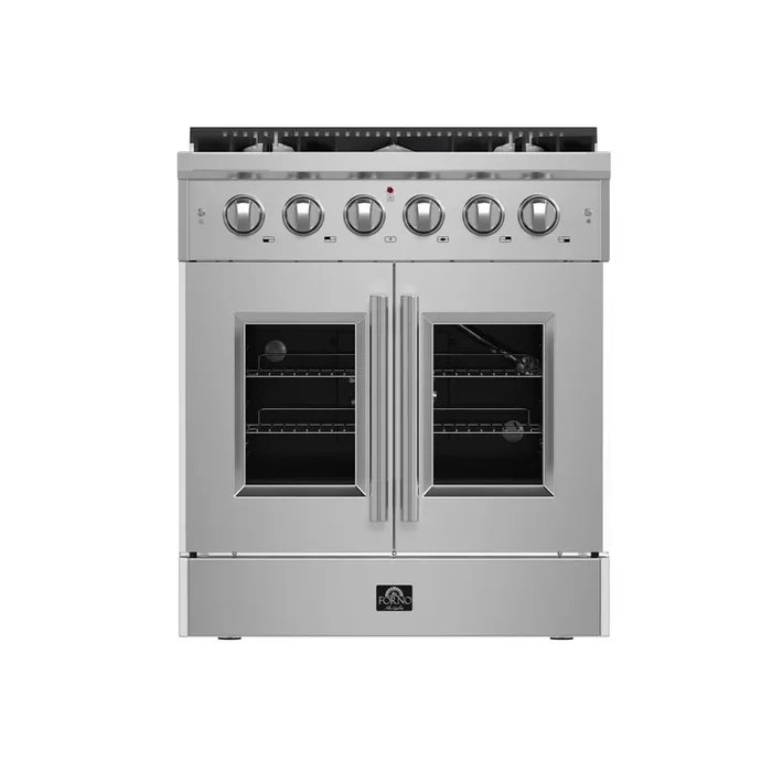 FORNO Galiano 30″ 4.32 cu. ft. Freestanding Gas Range with French Door and 5 Burners, FFSGS6444-30
