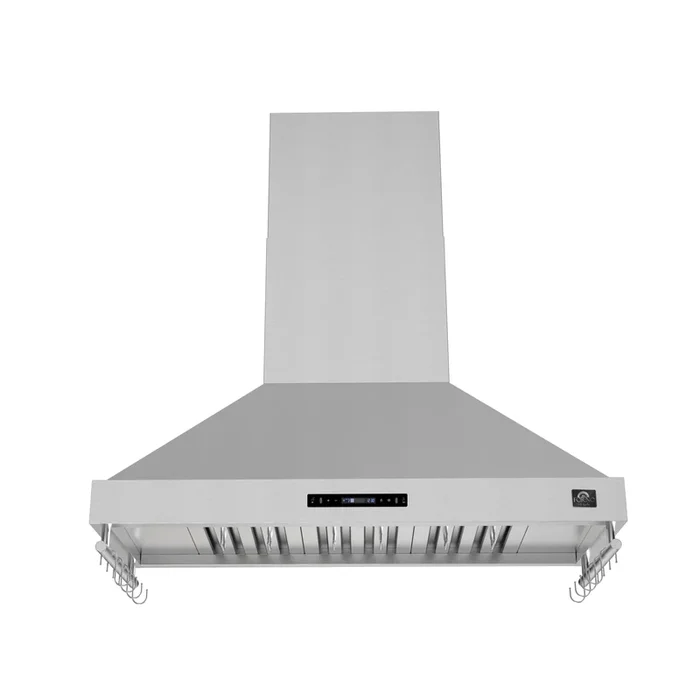 FORNO Venezia 48″ 900 CFM Wall Mount Ducted Range Hood with Touch Controls and LED Lights in Stainless Steel, FRHWM5503-48
