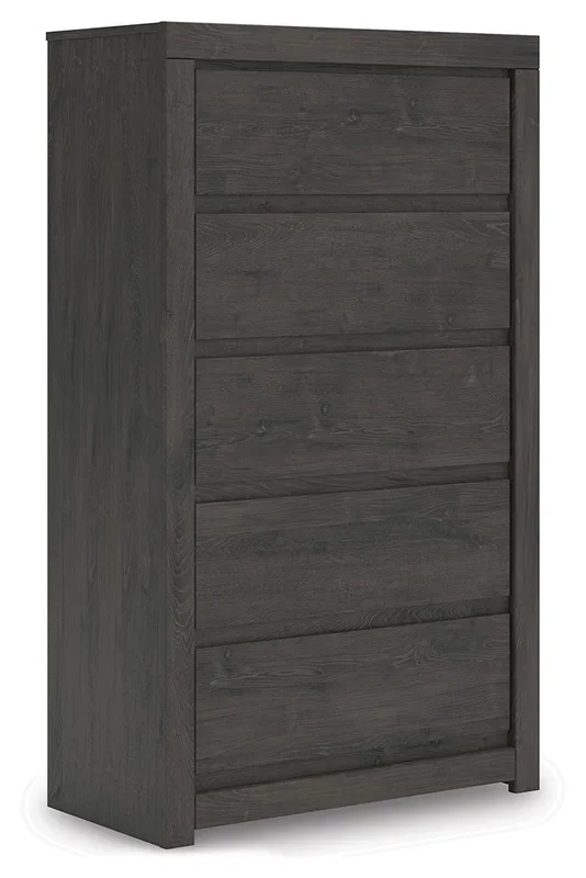 Fraluna – Five Drawer Chest – Charcoal
