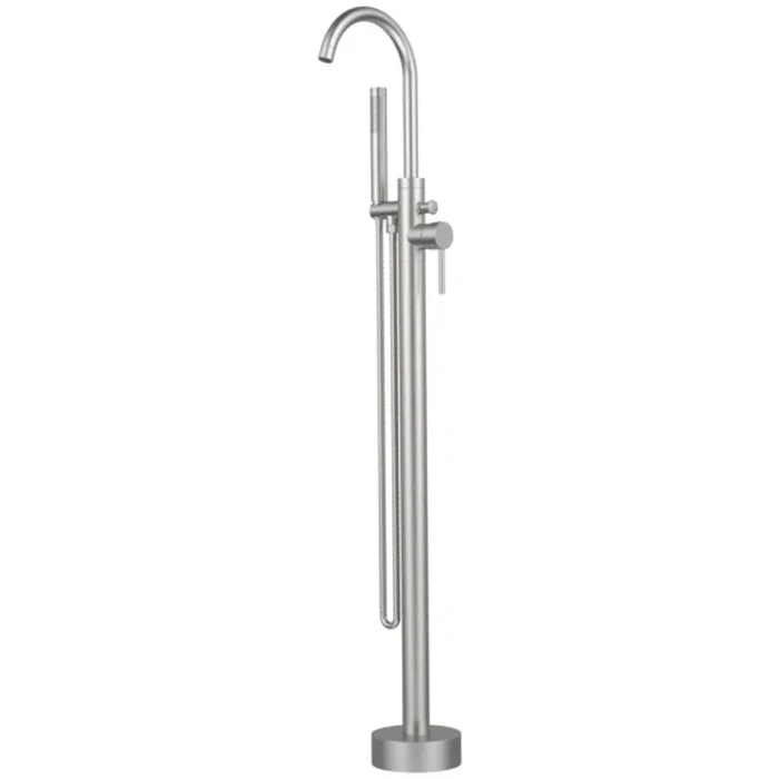 Freestanding Tub Filler, Floor Mount Bathtub Faucet with Hand Shower & 6 GPM Water Flow