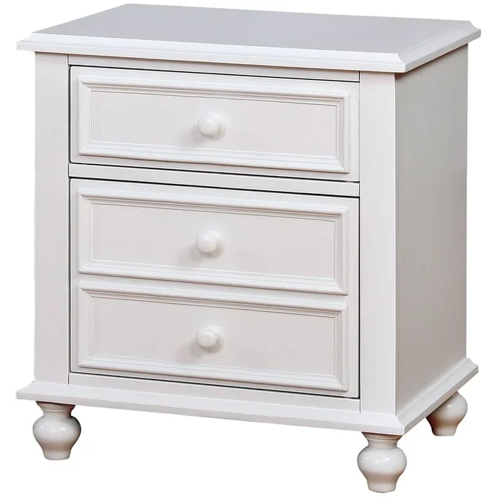 Furniture of America Olivia 2-Drawer Kids Nightstand CM7155WH-N