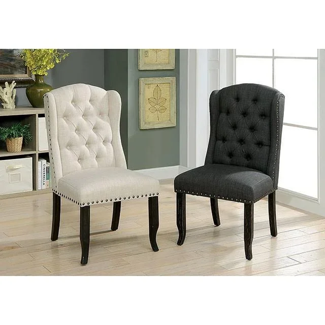 Furniture of America Sania CM3324BK-GY-SC-2PK Side Chair (2/Box)