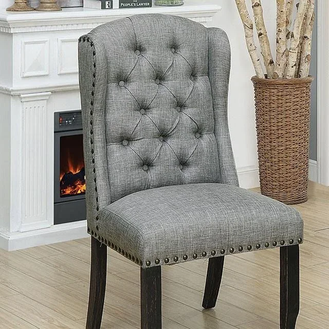 Furniture of America Sania CM3324BK-LG-SC-2PK Side Chair (2/Box)