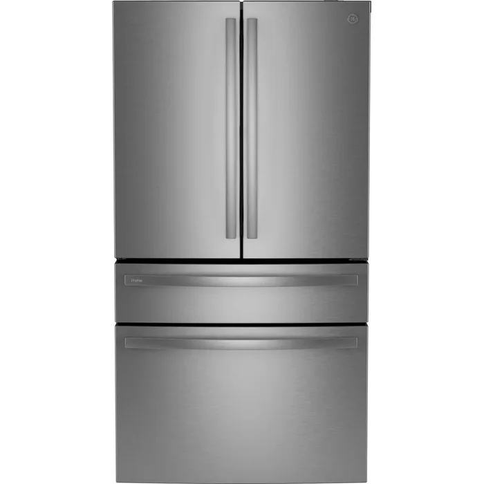 GE Profile 23.3 Cu. Ft. Smart Counter-Depth Fingerprint Resistant 4-Door French-Door Refrigerator with Door In Door PJD23BYWFS