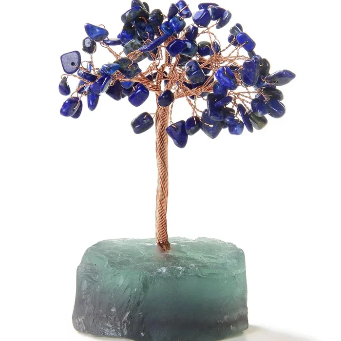 Gemstone Beaded Crystal Tree On Fluorite Base