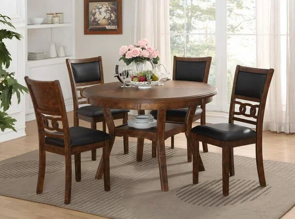 Gia Brown Dining 5 Pc. Circular Set
