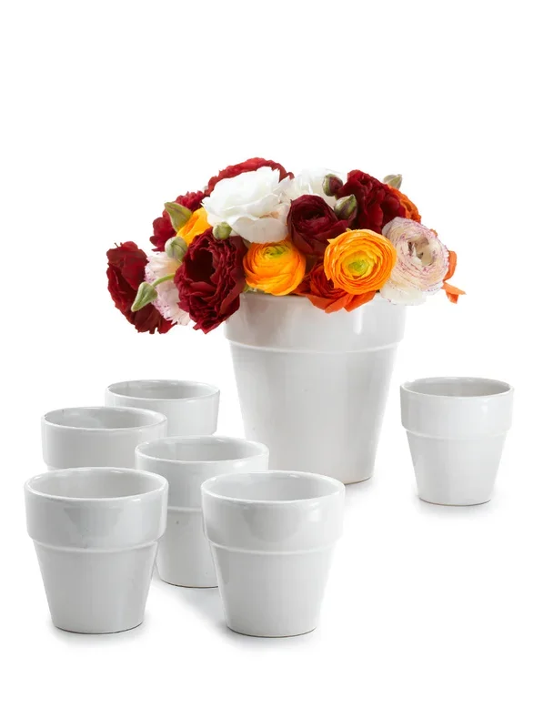 Gloss White Ceramic Standard Pot Wedding Centerpiece Vase Decorations