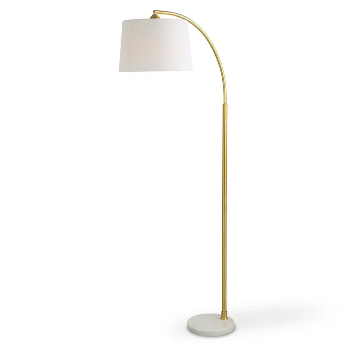 Gold Arc Floor Lamp with Marble Base