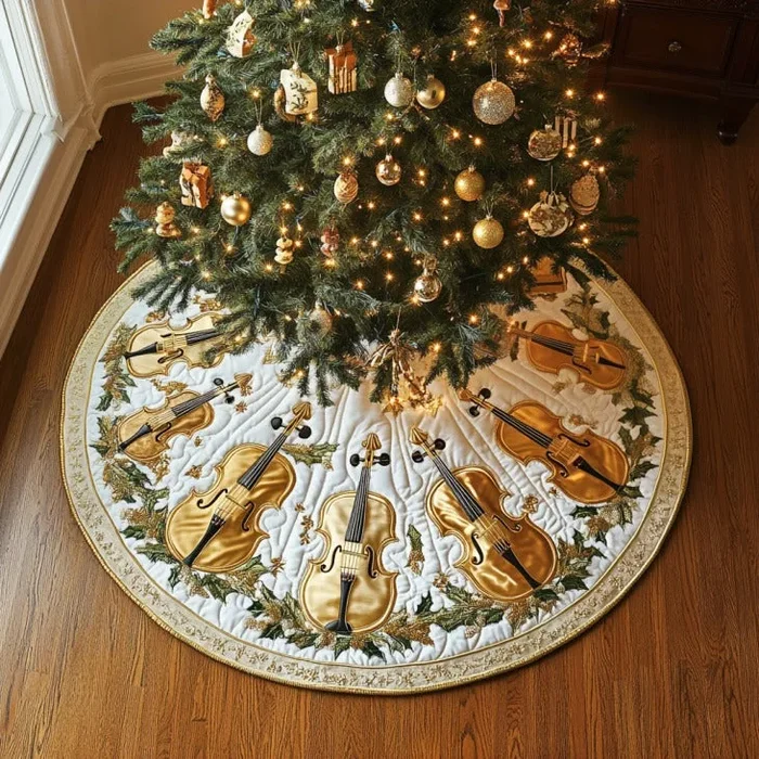 Golden Violin XR1210002CL Quilted Christmas Tree Skirt
