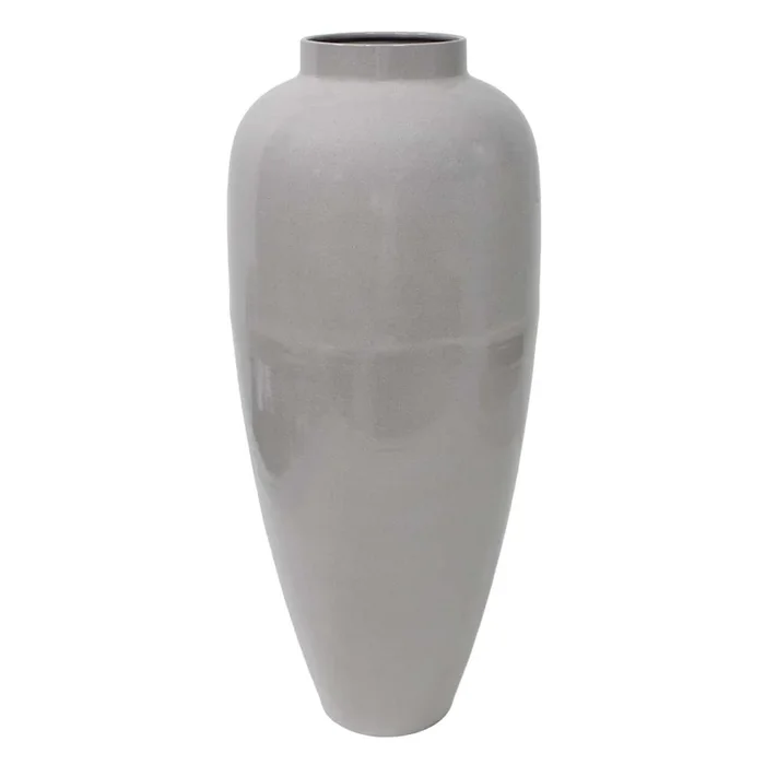 Gray Metal Oversized Vase, 29″
