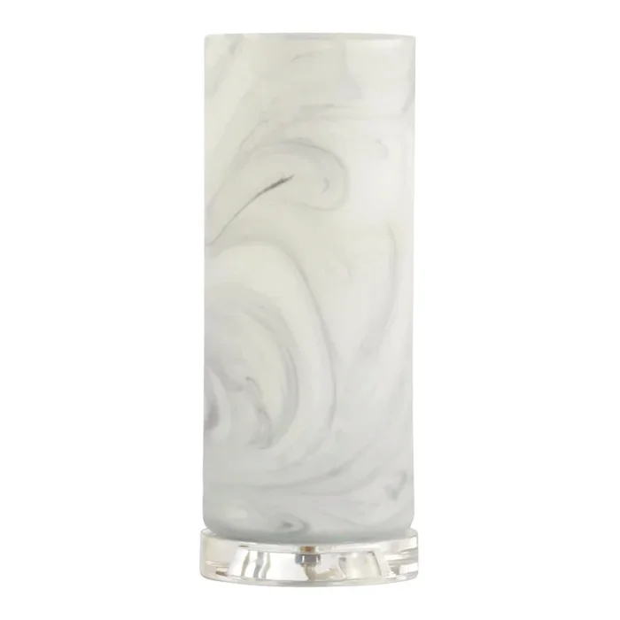 Grey & White Swirled Glass Uplight, 13″