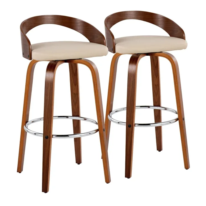 Grotto – 30″ Fixed-Height Barstool (Set of 2) – Beige