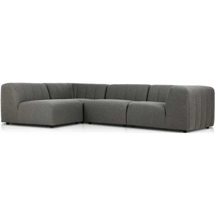 Gwen Outdoor 4-Piece Sectional, Hayes Charcoal by Four Hands