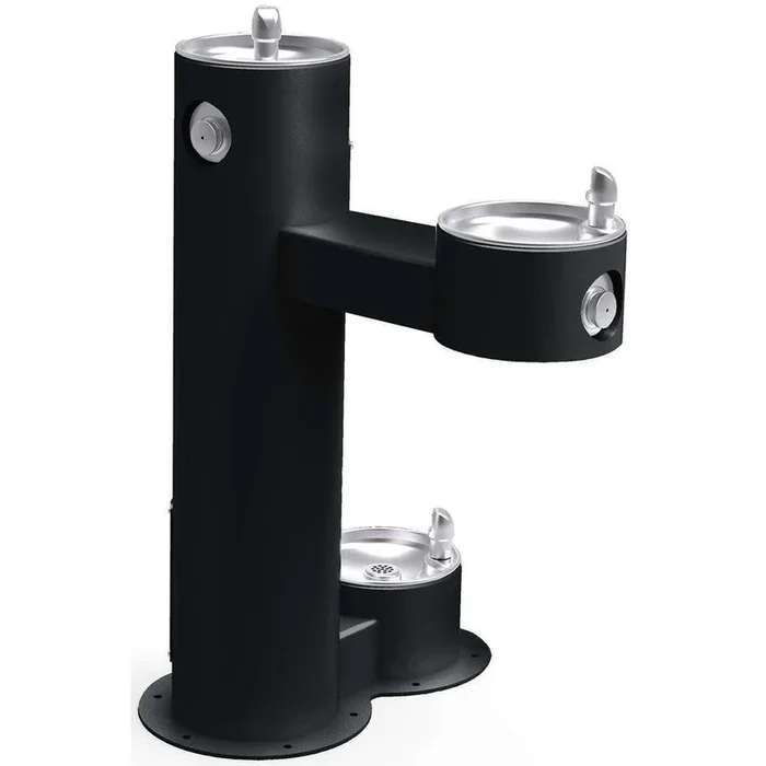Halsey Taylor 4420DBBLK Outdoor Fountain Bi-Level with Pet Station Non-Filtered Black