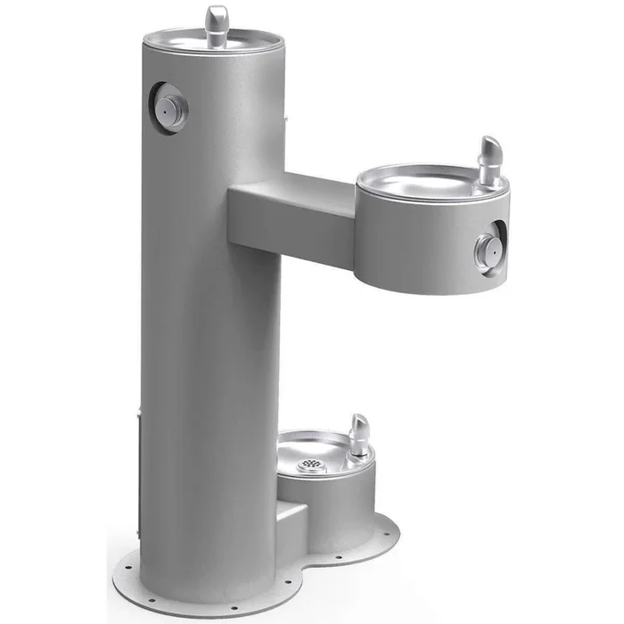 Halsey Taylor 4420DBFRKGRY Outdoor Fountain Bi-Level with Pet Station Non-Filtered FR Gray