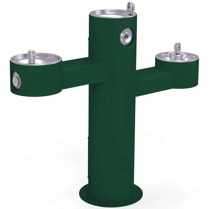 Halsey Taylor Endura II Tubular Outdoor Fountain, Tri-Level Pedestal Non-Filtered Non-Refrigerated, Evergreen 4430EVG