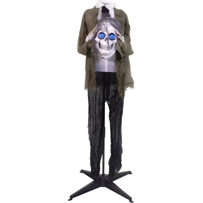 Haunted Hill Farm 53” Animated Standing Skull Reaper w/ LU Eyes