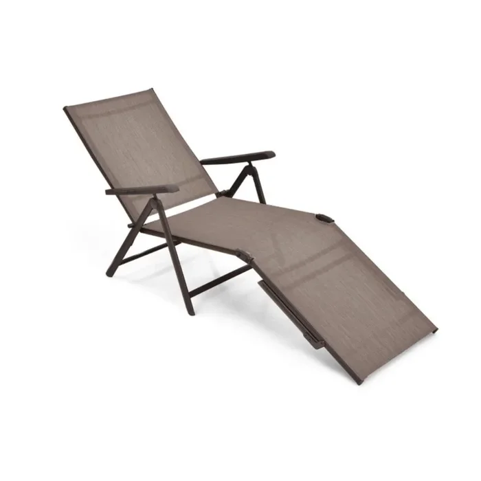 Hivvago Patio Foldable Chaise Lounge Chair with Backrest and Footrest
