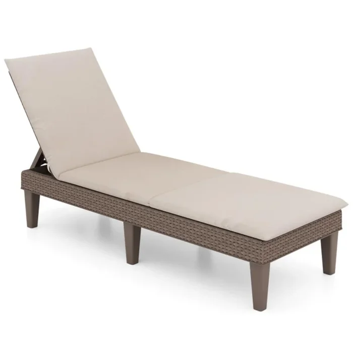 Hivvago Patio Lounge Outdoor Recliner Chair with Cushion 3-Position Adjustable Backrest