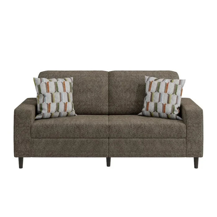 HL Home Furnishings Small Space Sofa in Elegant Textured Mocha Boucle Fabric