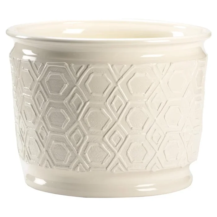 Italian Ceramic White Glaze Planters