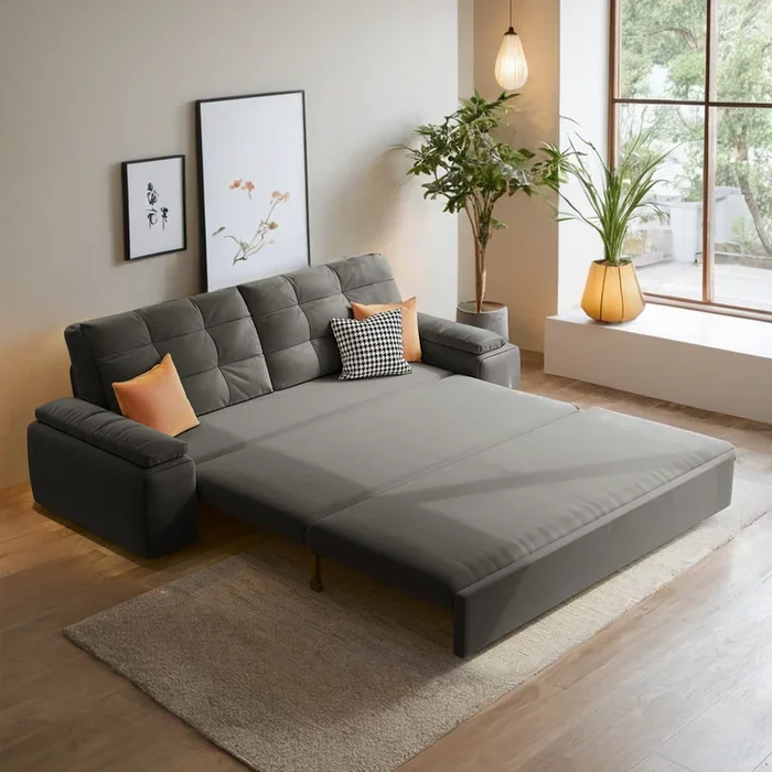 JASIWAY Modern Convertible Sleeper Sofa Bed with Storage Pull Out