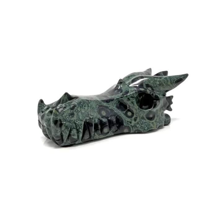 Kambaba Jasper Dragon Skull Carving