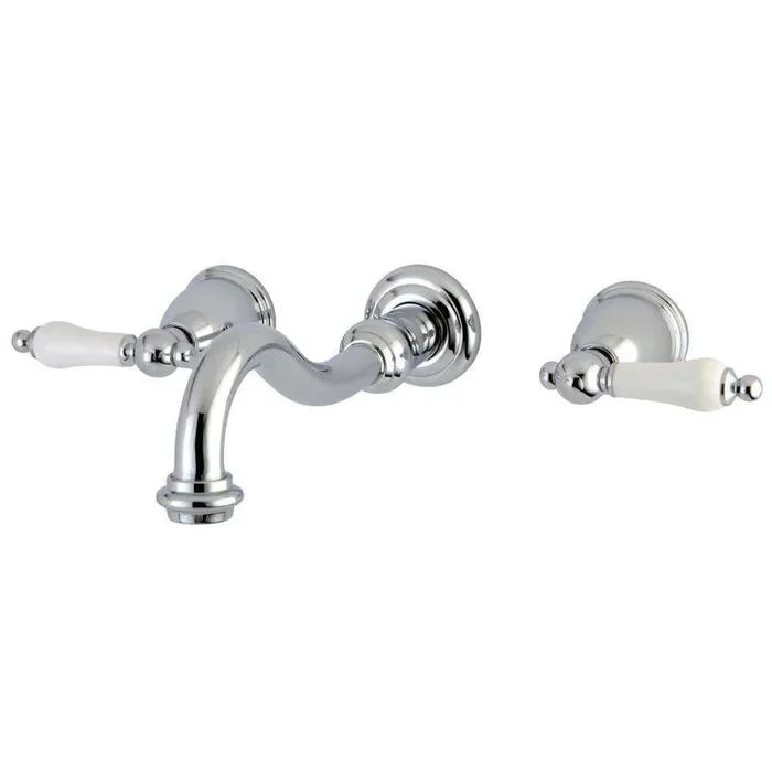 Kingston Brass KS3121PL Vintage 2-Handle Wall Mount Bathroom Faucet, Polished Chrome