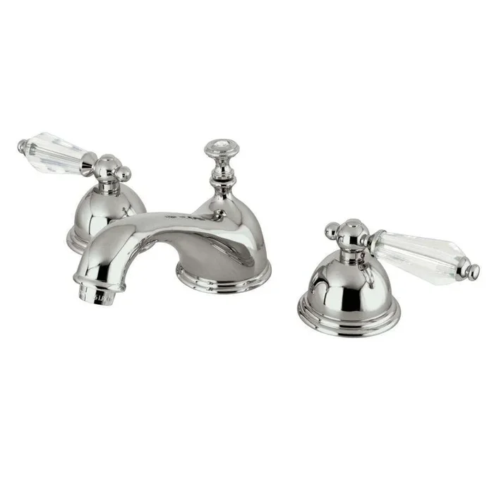 Kingston Brass KS3968WLL Wilshire Widespread Bathroom Faucet with Brass Pop-Up, Brushed Nickel