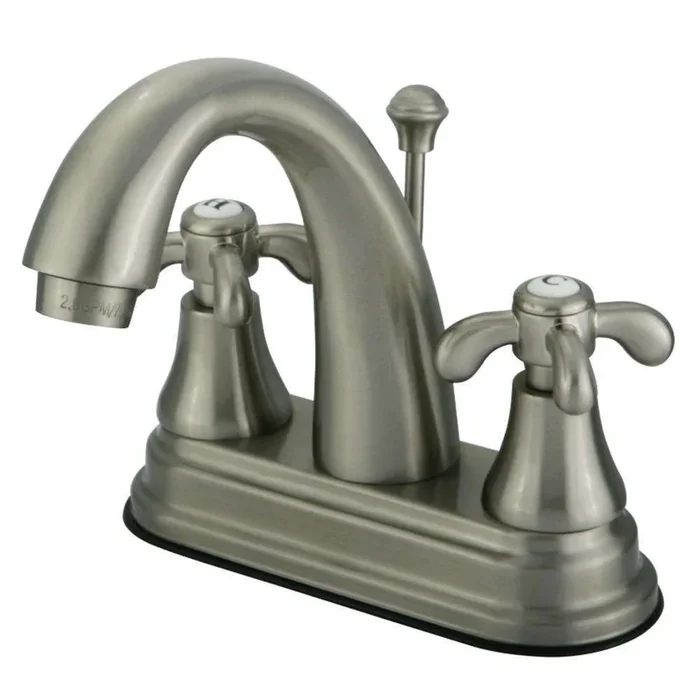 Kingston Brass KS7618TX 4 in. Centerset Bathroom Faucet, Brushed Nickel