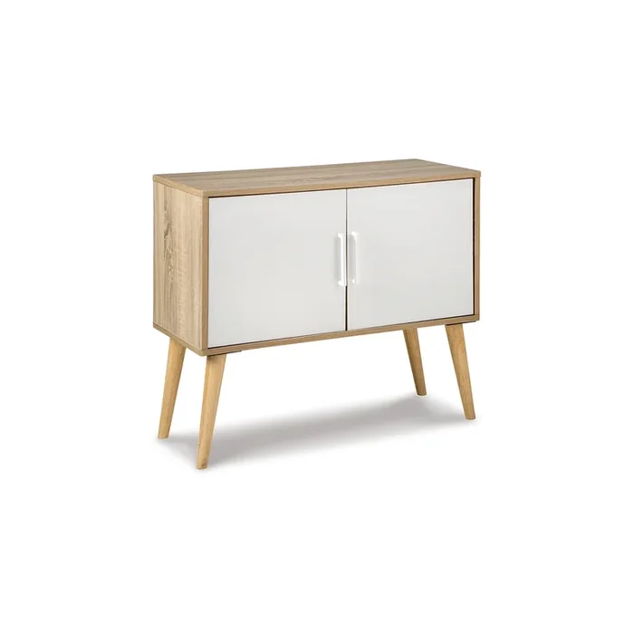 Kior Accent Cabinet Console, 2 Doors w Adjustable Shelf, White 32 Inch – Benzara