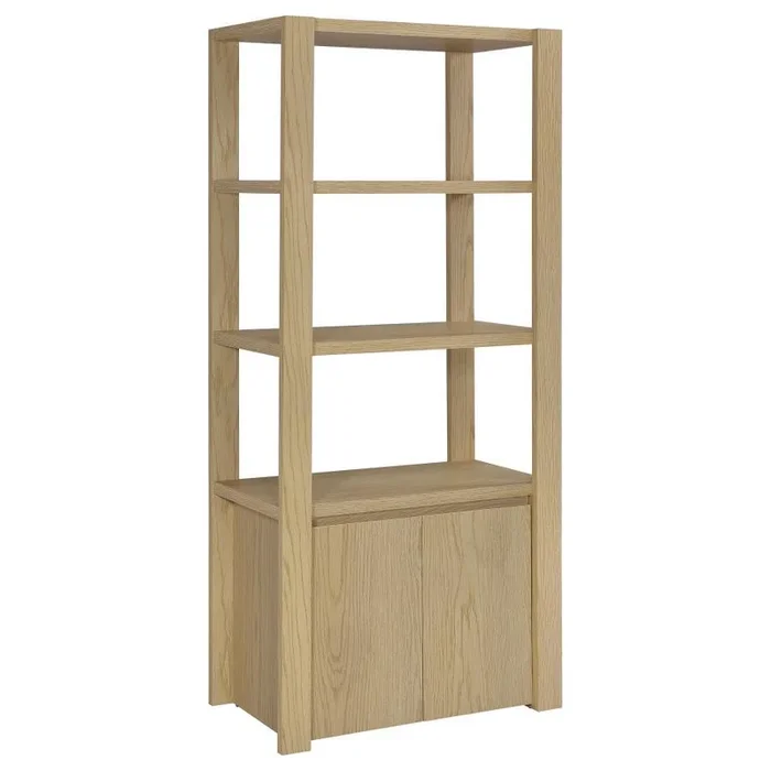 Laurelton – 3-Shelf Media Tower Tall Pier Cabinet – Light Oak
