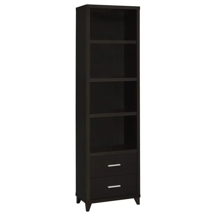 Lewes – 4-Shelf Engineered Wood Media Tower – Cappuccino