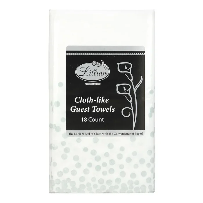 Lillian Table Settings 18-Count White & Silver Confetti Cloth-Like Napkins