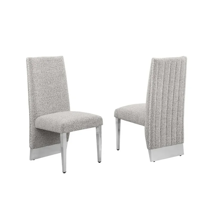 Luxe Rich gray boucle side chairs – Set of 2
