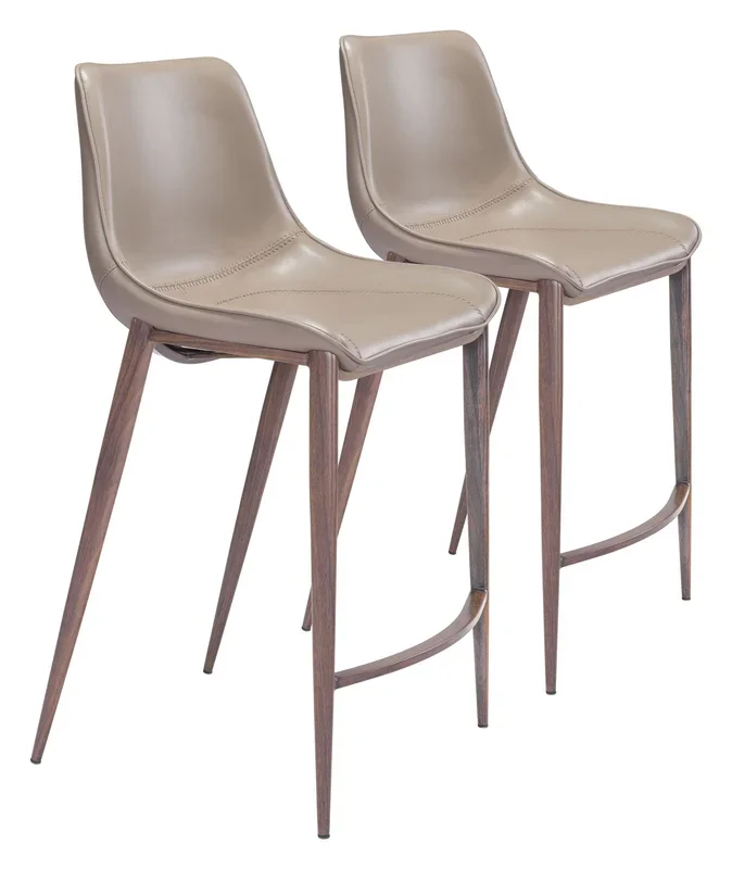 Magnus – Counter Chair (Set of 2) – Gray / Walnut