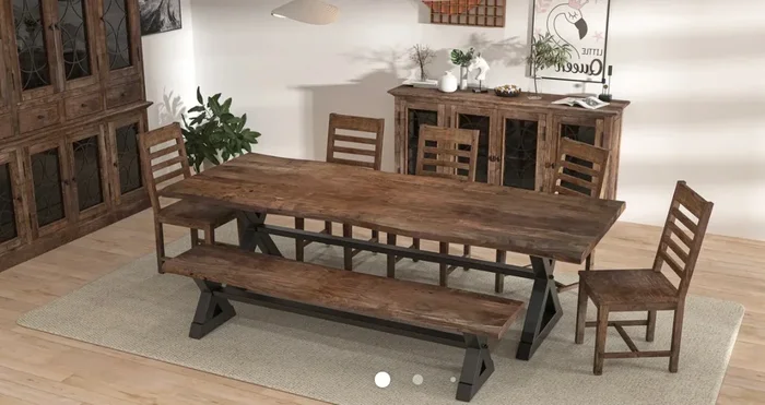 Malcolm Acacia 108″ Live Edge Dining Table – Natural + Smoke