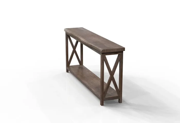 Malcolm Acacia 80″ Live Edge Console Table – Natural & Smoke