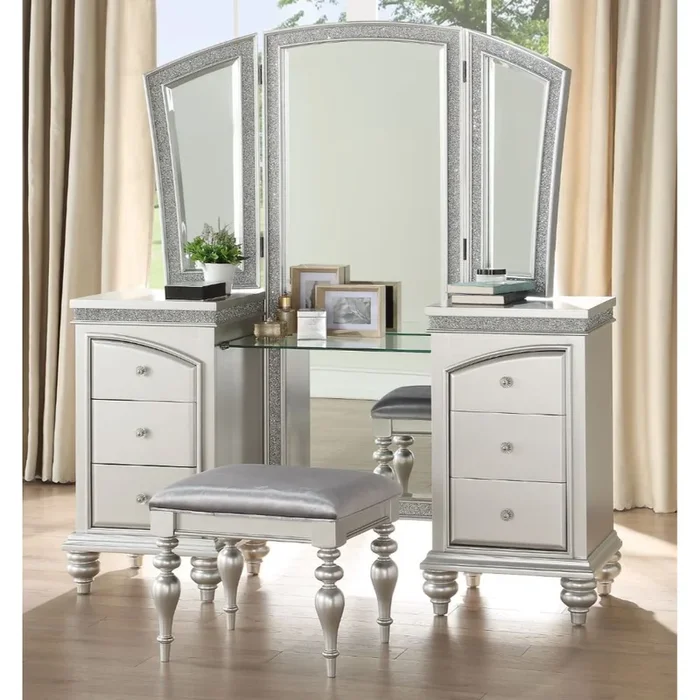 Maverick – Vanity Desk – Platinum