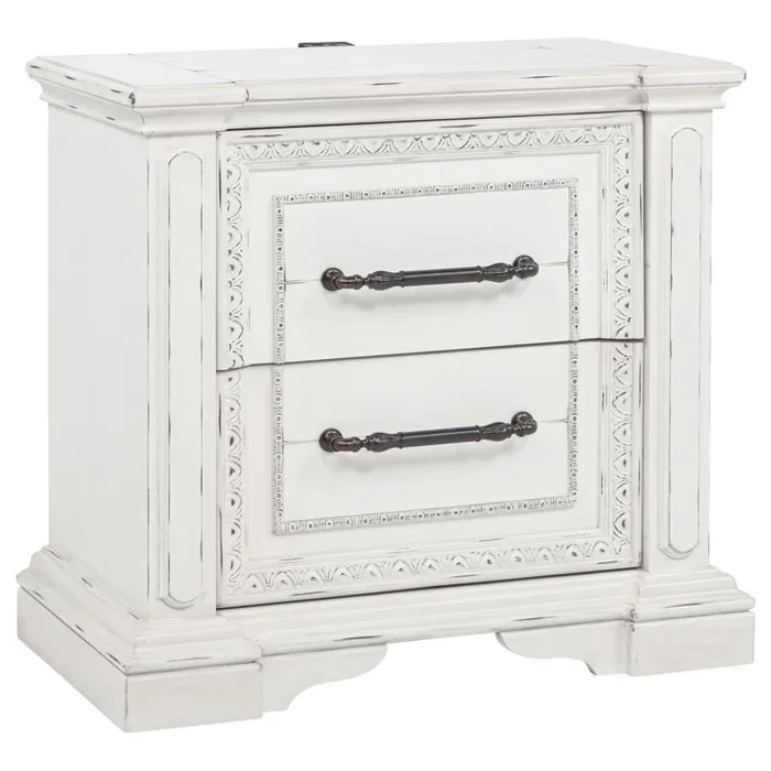 Mckinney – 2-Drawer Nightstand With Dual USB – Vintage White